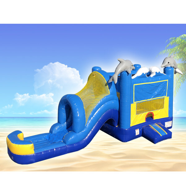 Jingo Jump 13 X 30 Inflatable Water Slide With Air Blower Wayfair 7899